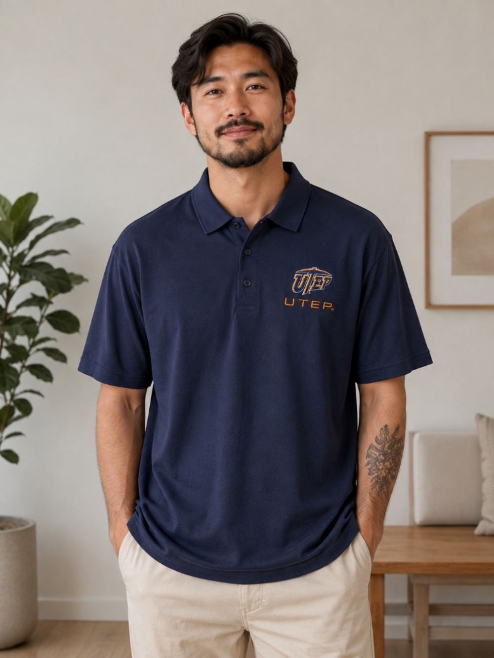 Rivalry Threads UTEP Miners Polo Shirt Men XL Navy NCAA Golf Performance NWT